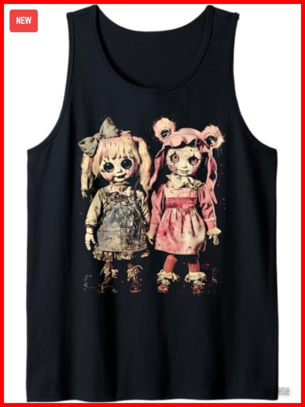 Creepy Doll Haunted Horror Tank Top